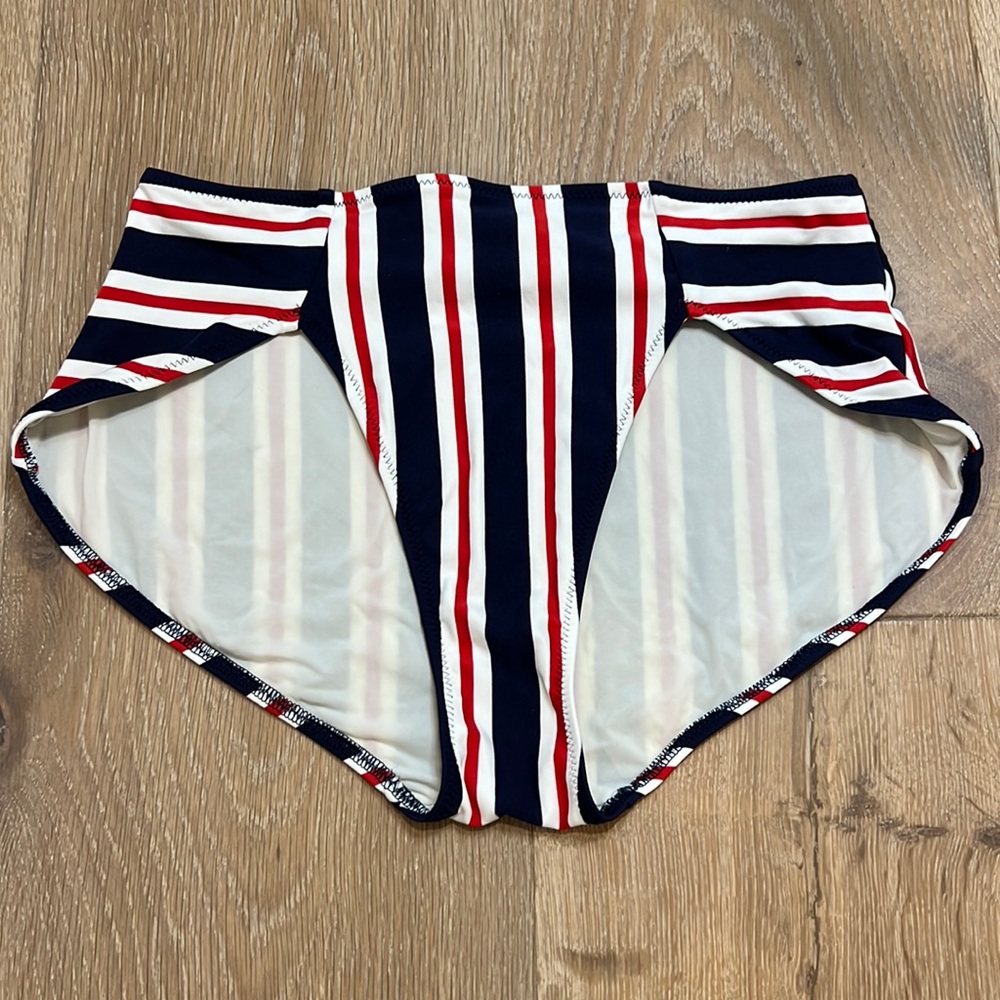 Solid&Striped - Red, White, & Blue High Waisted Bathing Suit Bottoms